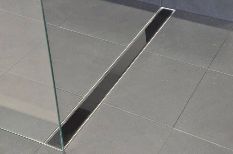 Wiesbaden Douchegoot Los Glasrooster 80x7 cm Glans Zwart t.b.v. RVS 3e Generatie