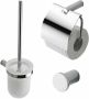 Wiesbaden Ida accessoire-set toiletborstel+toiletrolhouder+haak rond chroom - Thumbnail 4