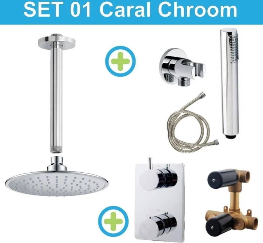 Wiesbaden inbouw regendouche set 01 Caral Chroom