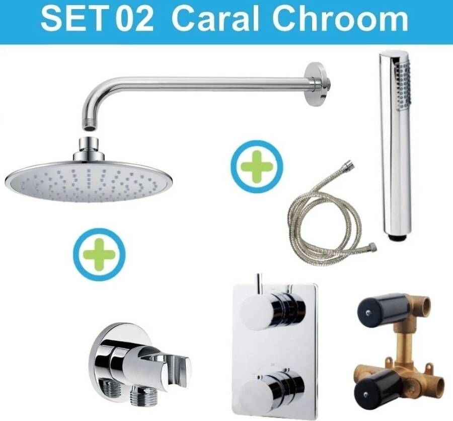 Wiesbaden inbouw regendouche set 02 Caral Chroom