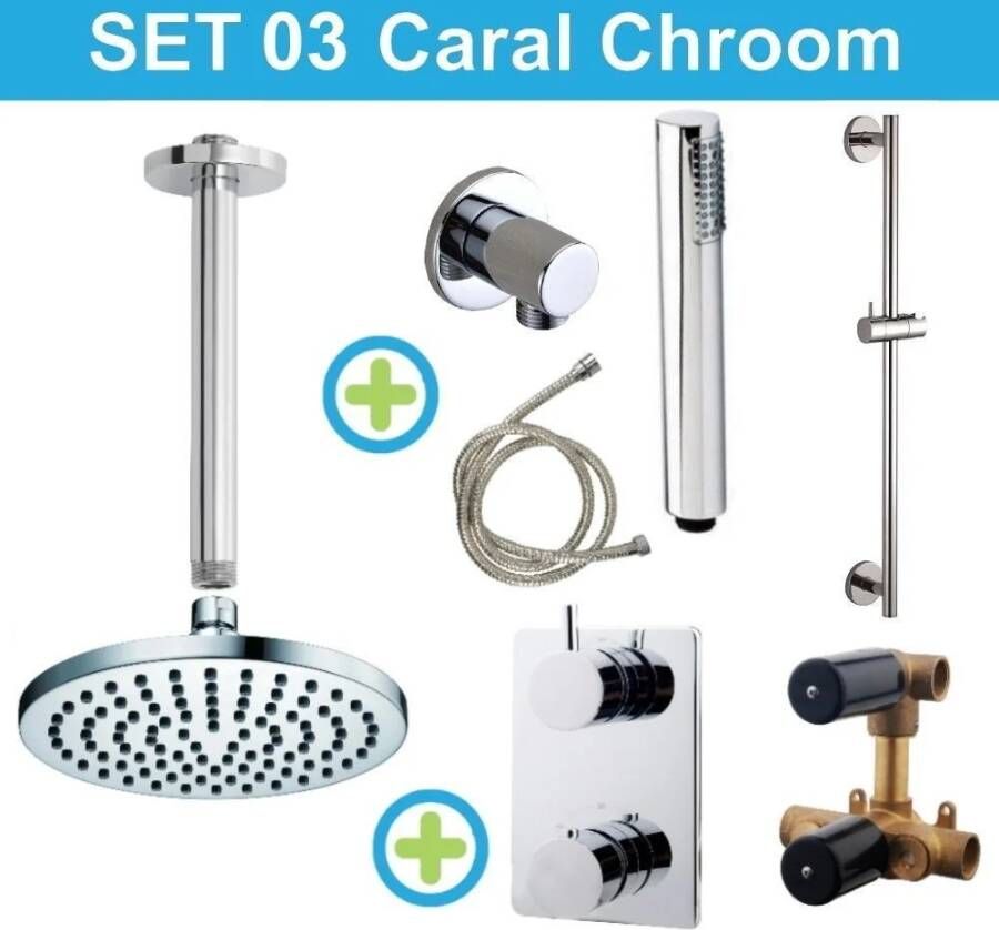 Wiesbaden inbouw regendouche set 03 Caral Chroom