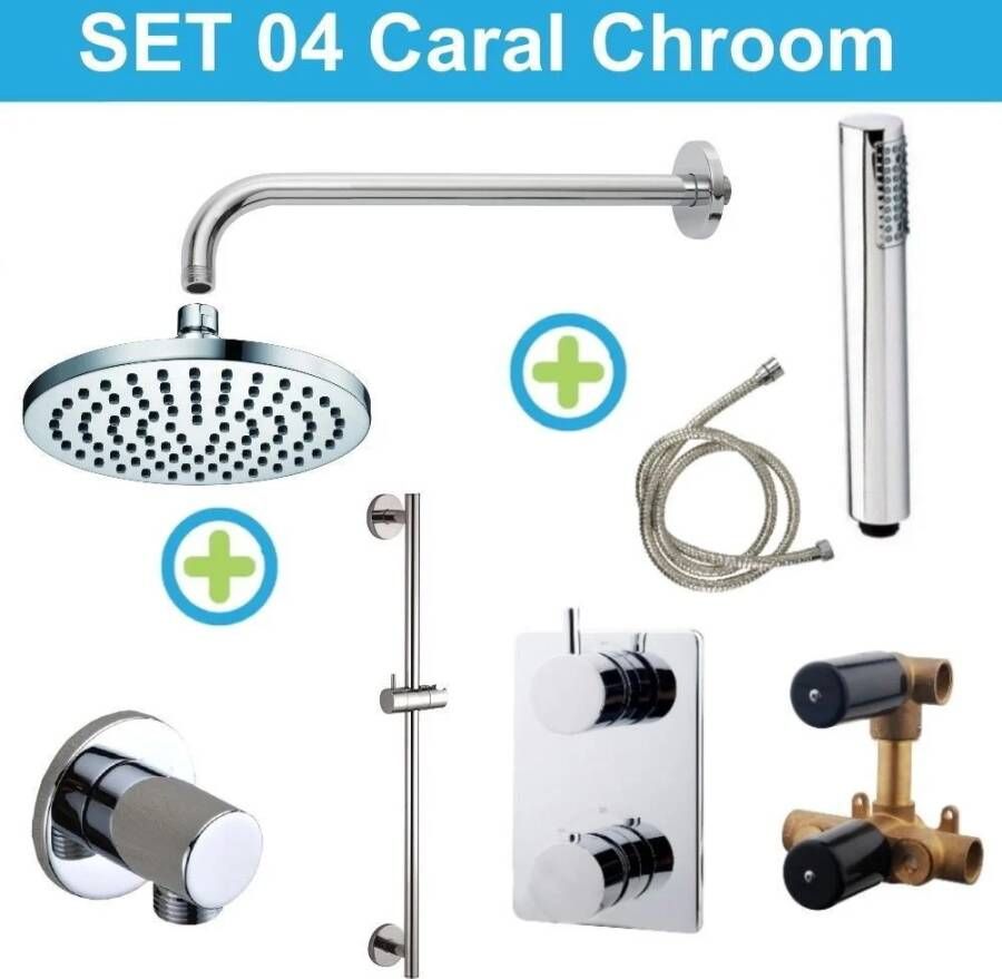 Wiesbaden inbouw regendouche set 04 Caral Chroom