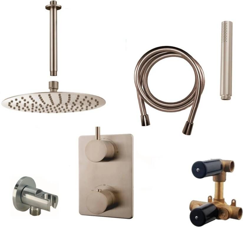 Wiesbaden Inbouw Regendouche Set 09 Caral Plafonduitloop RVS
