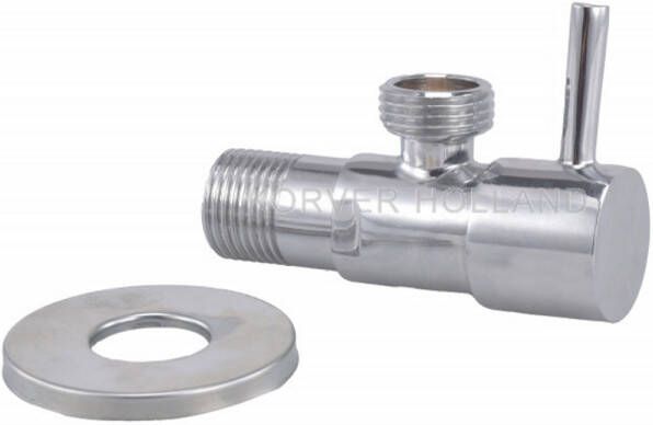 Riko Minimal hoekstopkraan met rozet 1 2x1 2 chroom - Foto 3