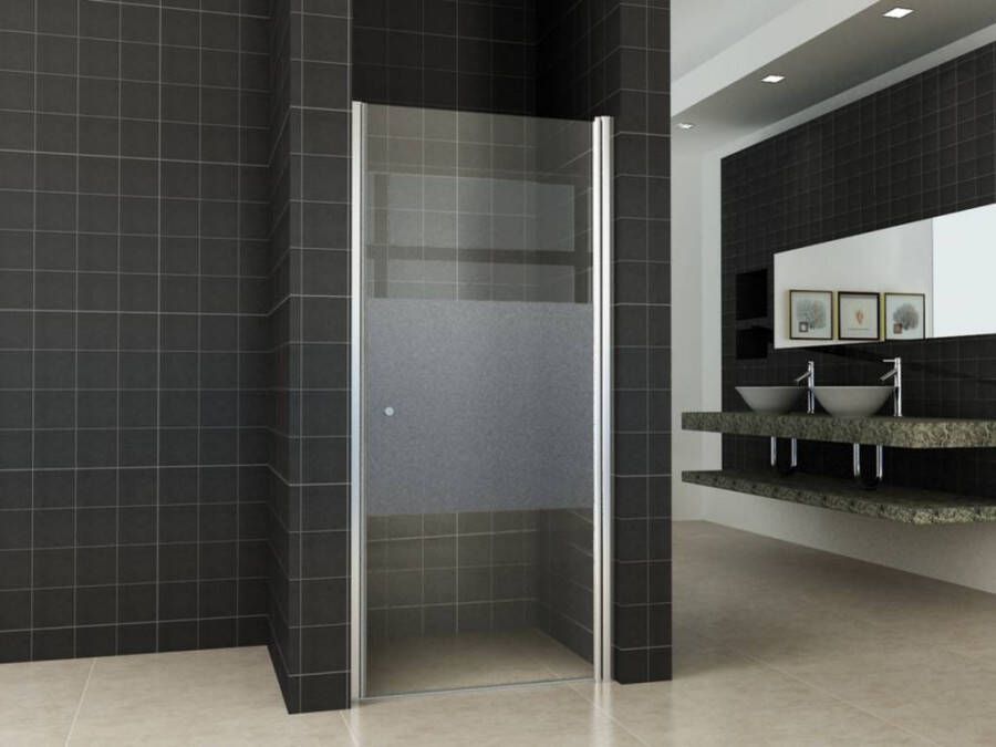 Wiesbaden Douchedeur Florida Nisdeur Draaideur Rechtsdraaiend 100x202cm Antikalk Helder Mat Glas Chroom Profiel 8mm Veiligheidsglas Easy Clean - Foto 2