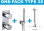 Xellanz Regendoucheset Inbouw Plafond Mila Thin 20cm Rond Chroom Thermostaatkraan Handdouche - Thumbnail 3