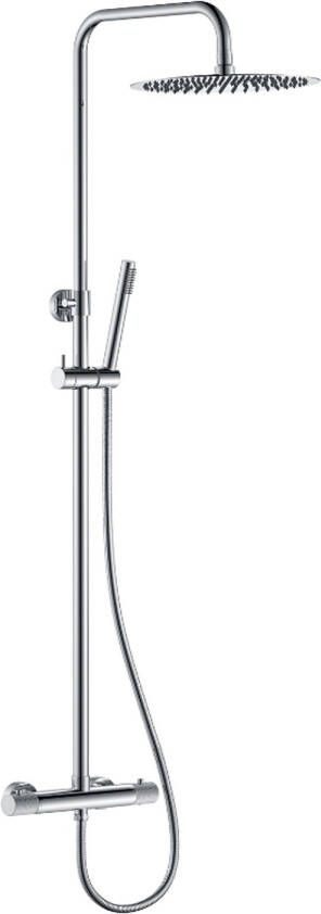 Wiesbaden Ribbd thermostatische regendoucheset opbouw chroom