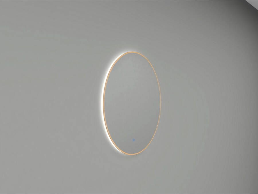 Wiesbaden Badkamerspiegel Novi Rond 60x60cm Geborsteld Messing Geintrigeerde LED Verlichting Touch Schakelaar Dimbaar - Foto 3