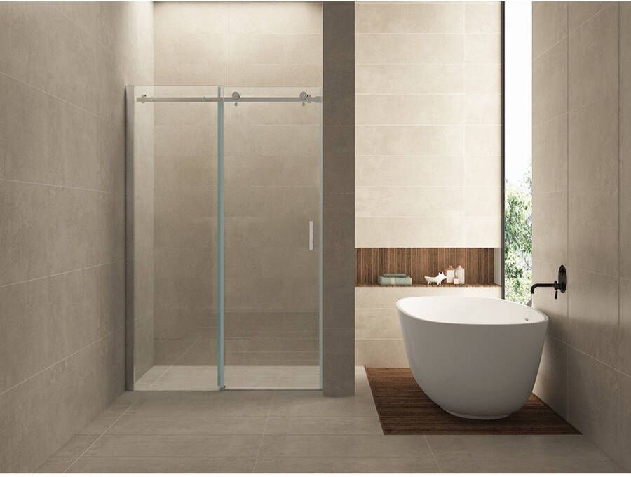 Wiesbaden Douchedeur Eco Nisdeur Schuifdeur 110x200cm Antikalk Helder Glas Chroom Profiel 8mm Veiligheidsglas Easy Clean - Foto 2
