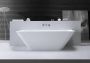 Wiesbaden Ligbad Vrijstaand Lia Rechthoek 179x84.5x57.5cm Solid Surface Mat Wit met Overloop - Thumbnail 4