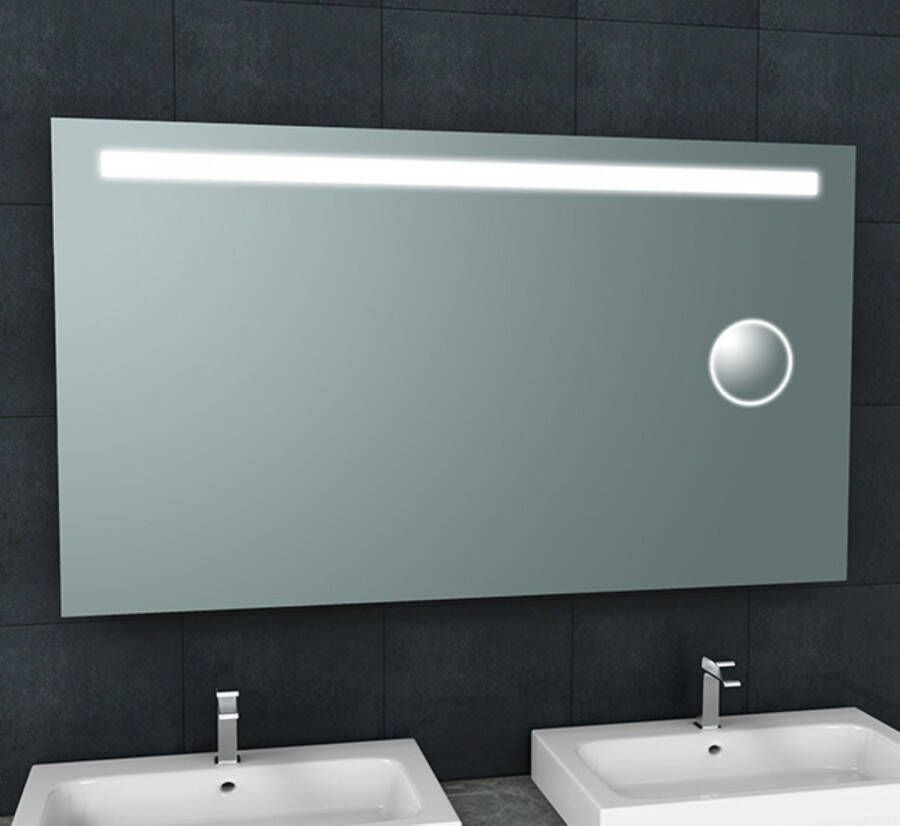 Wiesbaden Badkamerspiegel Tigers Rechthoek 160x80cm met Geïntegreerde LED Verlichting en Scheerspiegel - Foto 2