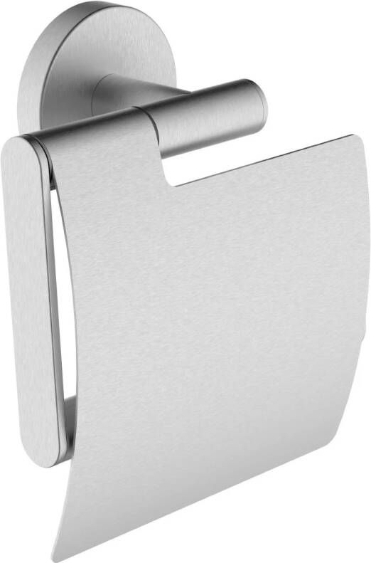 Wiesbaden Alonzo toiletrolhouder met klep 14 2 x 12 8 x 5 6 cm geborsteld rvs - Foto 2