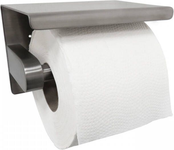 Wiesbaden enkele toiletrolhouder zonder klep geborsteld RVS