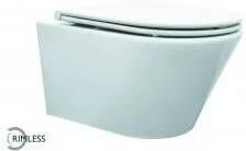 Wiesbaden Toiletpot Hangend Vesta Wandcloset Keramiek Wit Rimless Diepspoel met Flatline 2.0 Softclose & Quickrelease Toiletzitting - Foto 5