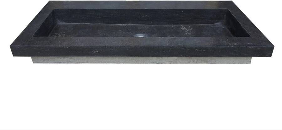 Wiesbaden Raw wastafel enkel zonder kraangat 120x46x5 cm hardsteen gezoet