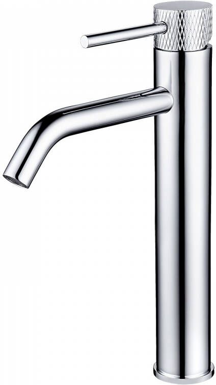 Wiesbaden Wastafelkraan Ribbd XL Opbouw Hoog Mengkraan Rond Chroom 1 Greeps