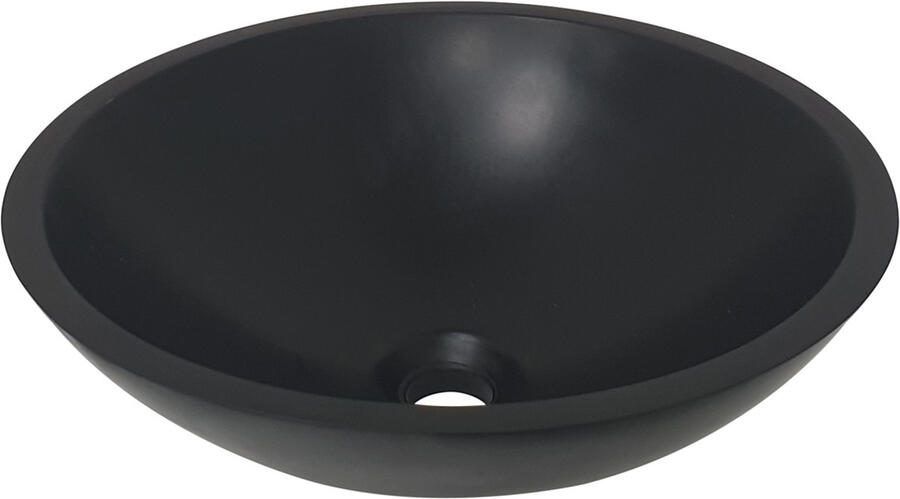 Wiesbaden Waskom Valerie | 43 cm | Solid surface | Vrijstaand | Rond | Zwart mat - Foto 2