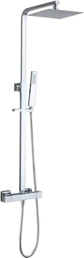 Xellanz Doucheset Rombo-Eco Opbouw Vierkant Chroom Thermostaatkraan Glijstang Regendouche Handdouche - Foto 2