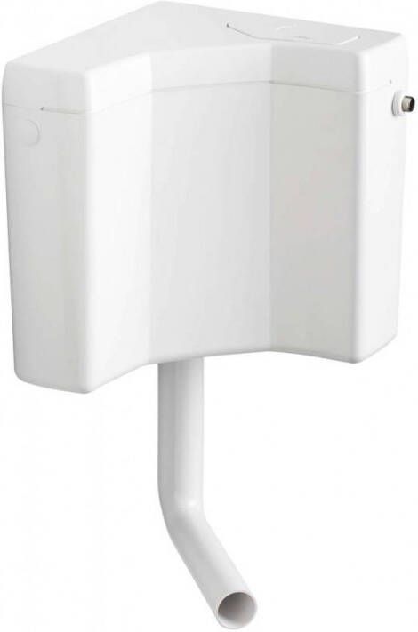 WISA Opbouwspoelreservoir W444 hoek laaghangend drukknop anti-condensisolatie kunststof 342 x 313 x 289mm (HxBxD) wit