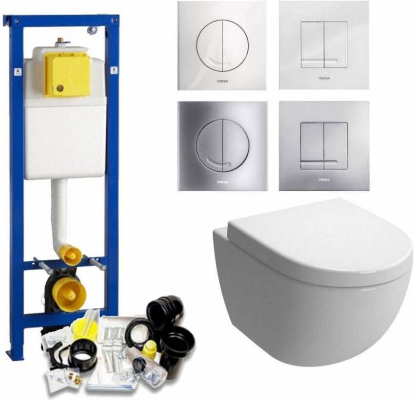 Wisa Xs Toiletset 24 Aquasplash Zero Diepspoel Met Argos Delos Drukplaat Standaard Argos Wit 8050414601 - Foto 2