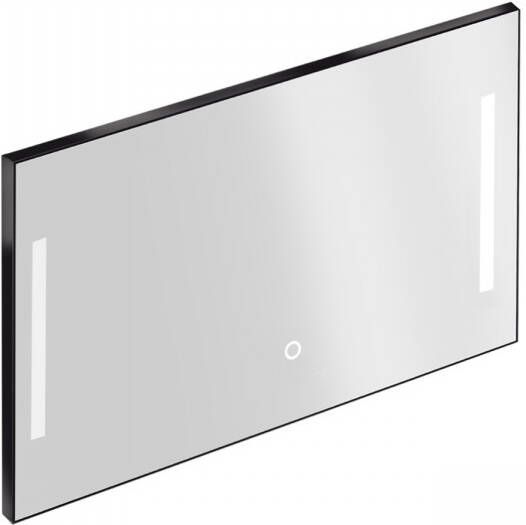 XenZ Badkamerspiegel met Verlichting Pacengo 120x70 cm Industrieel Zwart Frame en Spiegelverwarming