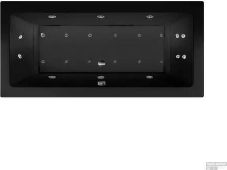XenZ Whirlpool Society Ebony 180x80x50 cm Dubbel Systeem Mat Zwart