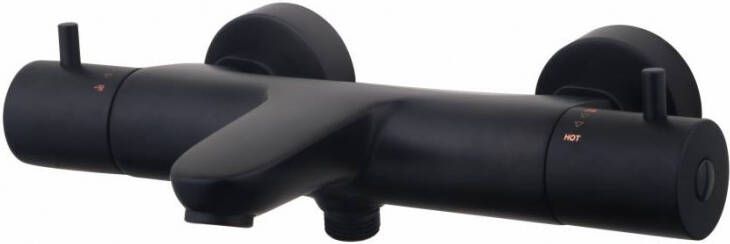 Caral thermostatische badmengkraan 15 cm zwart