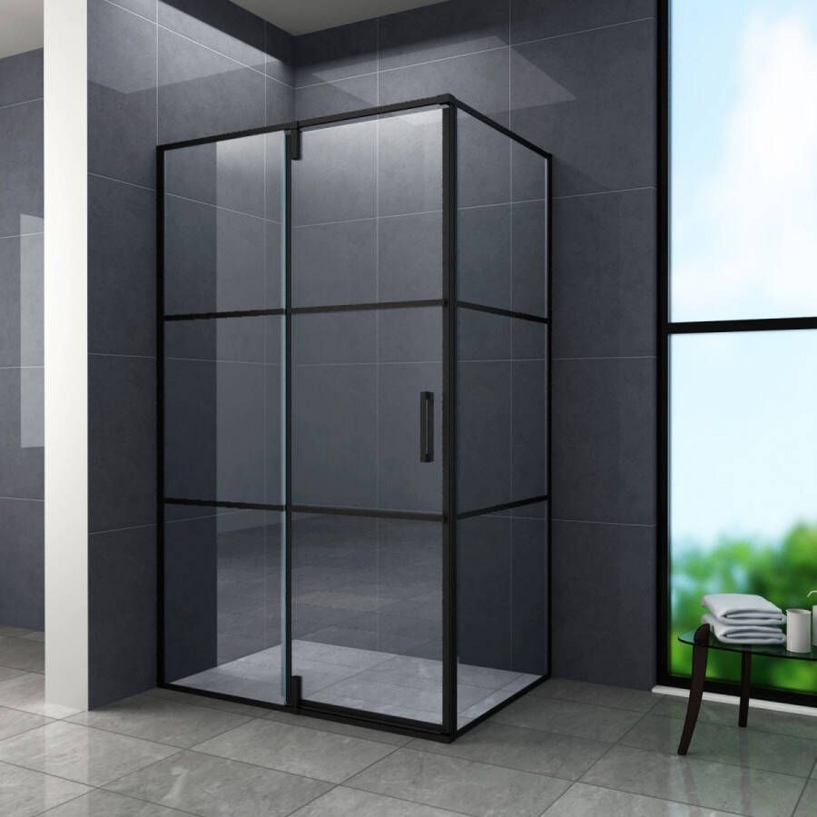Felin mat zwart douchecabine 120 x 90 x 195 cm