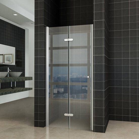 Fold vouwbare douchedeur 100x200 cm nisdeur rechts 8 mm glas