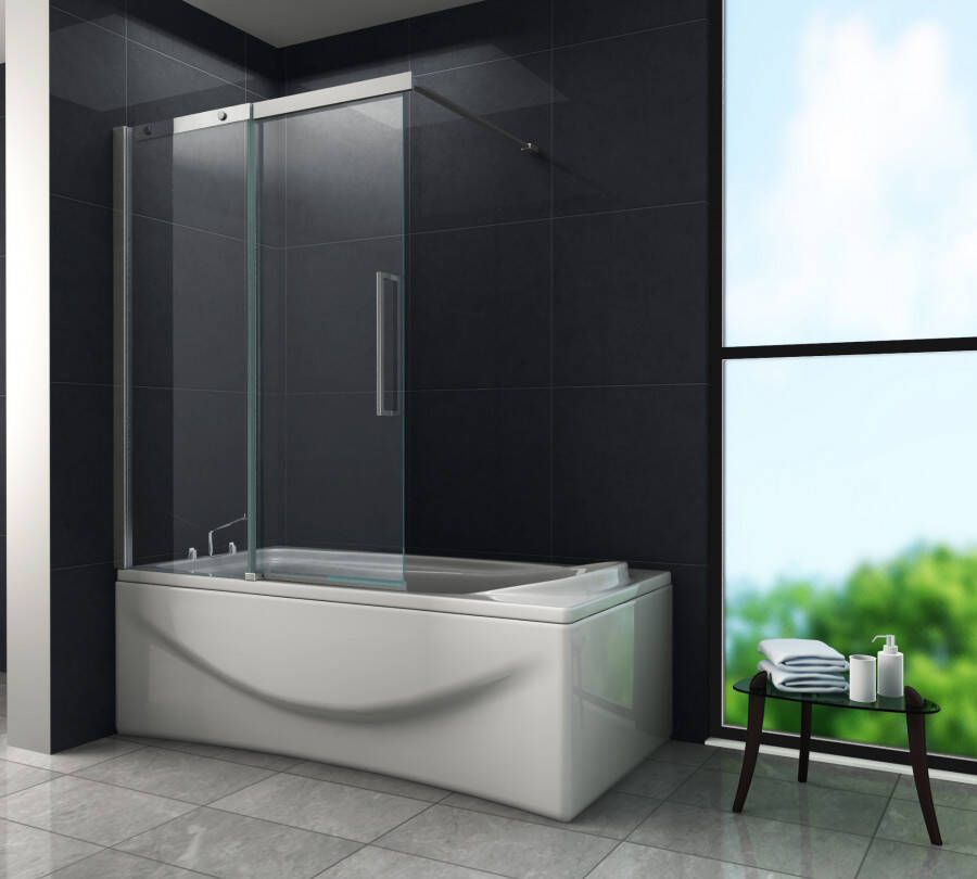 Move Schuifdeur douchewand voor bad 120x150 cm helder glas