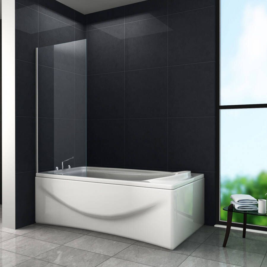 Square Douchewand voor Bad 75x160 cm helder glas