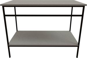 Ben Avira staand badmeubel met mat zwart frame incl. afdekblad 100x46 5cm Cement grijs
