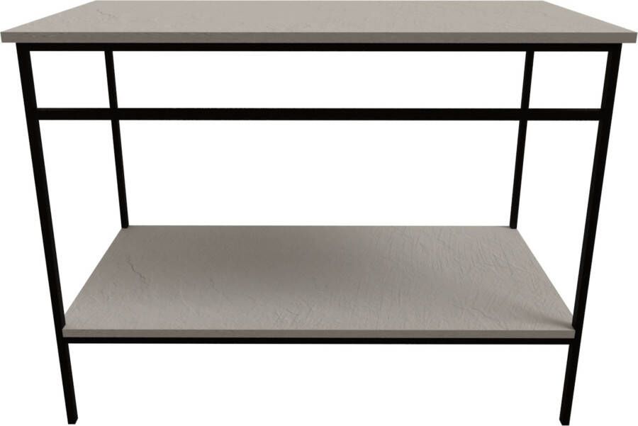 Ben Avira staand badmeubel met mat zwart frame incl. afdekblad 100x46 5cm Marfil