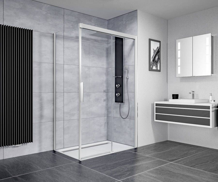 Ben IMotion douchecabine met schuifdeur naar rechts incl. antikalk 120x90x206cm chroom