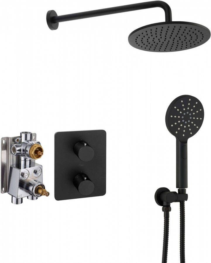 Ben Lavion 250 Inbouw Regendoucheset 3 sproeistralen handdouche Gestructureerd Zwart