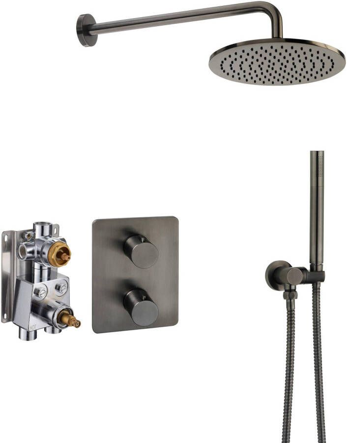 Ben Lavion 250 inbouw regendoucheset Ø25cm gunmetal pvd
