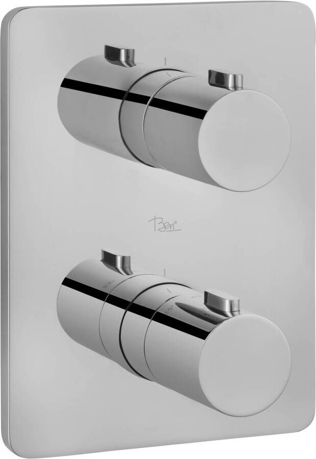 Ben Tweedekans Lavion Square C Afbouwset voor 3-weg omstelling en thermostaat Chroom 02703