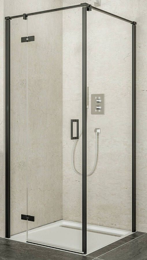 Ben Meteora Zijwand voor douchedeur 90x200 cm Mat Zwart