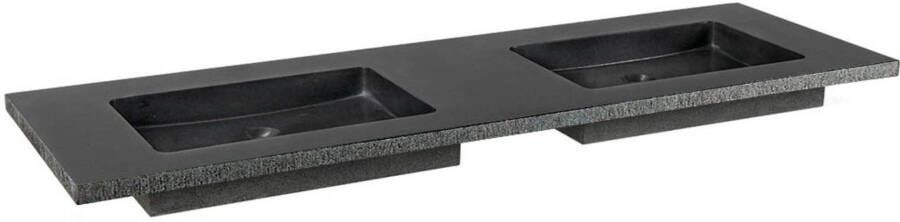 Ben Naturno Wastafel Graniet Gezoet Gefrijnd 160 5x51 5x3 cm zonder kraangaten Zwart