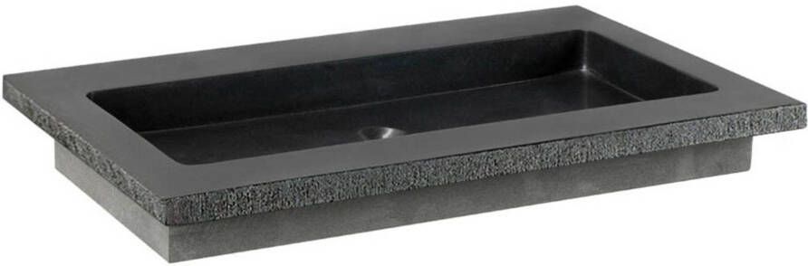 Ben Naturno Wastafel Graniet Gezoet Gefrijnd 80 5x51 5x3 cm zonder kraangaten Zwart