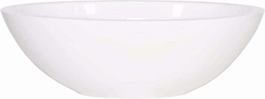 Ben Samantha ovale waskom 50x35x16cm mineraalmarmer glanzend wit