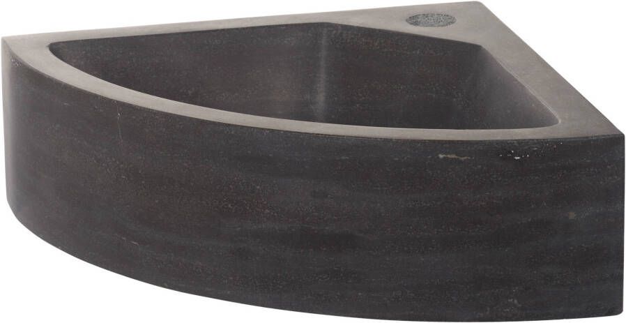 Ben Tweedekans Hoekfontein 1 kraangat 30x30x10 cm Hardstenen Zwart 02571