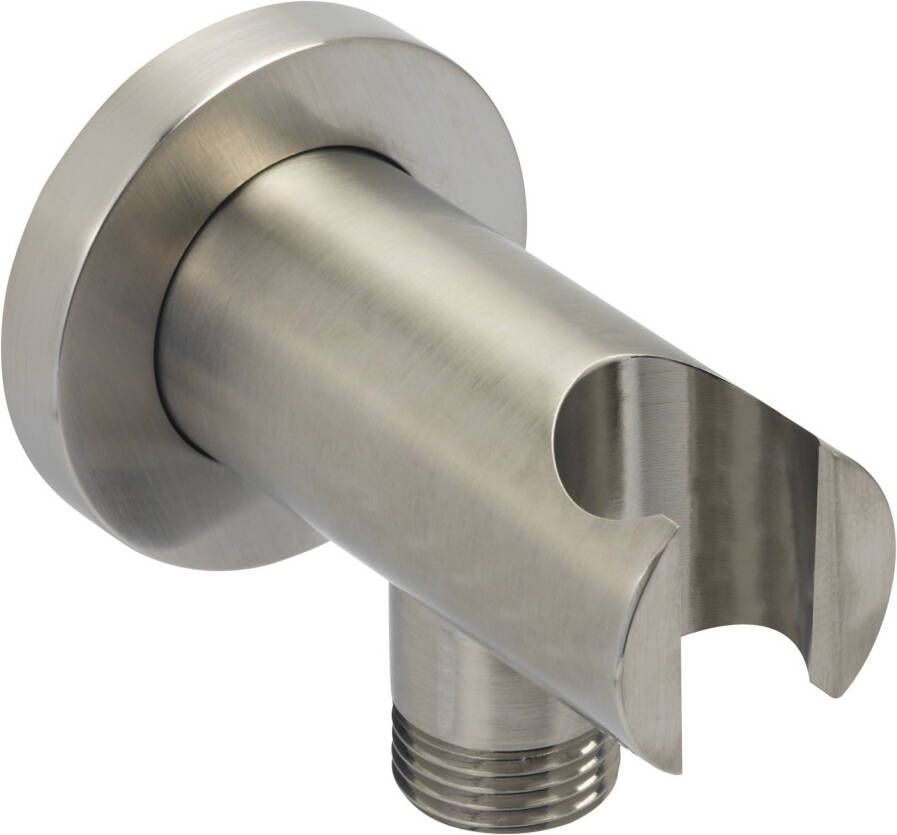 Ben Sela muuraansluitbocht met handdouchehouder RVS-look