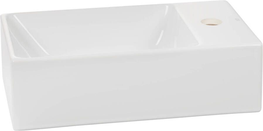 Ben Tweedekans Stelvio fontein keramiek 40x23x12cm 1 kraangat rechts Xtra glaze+ wit 04315