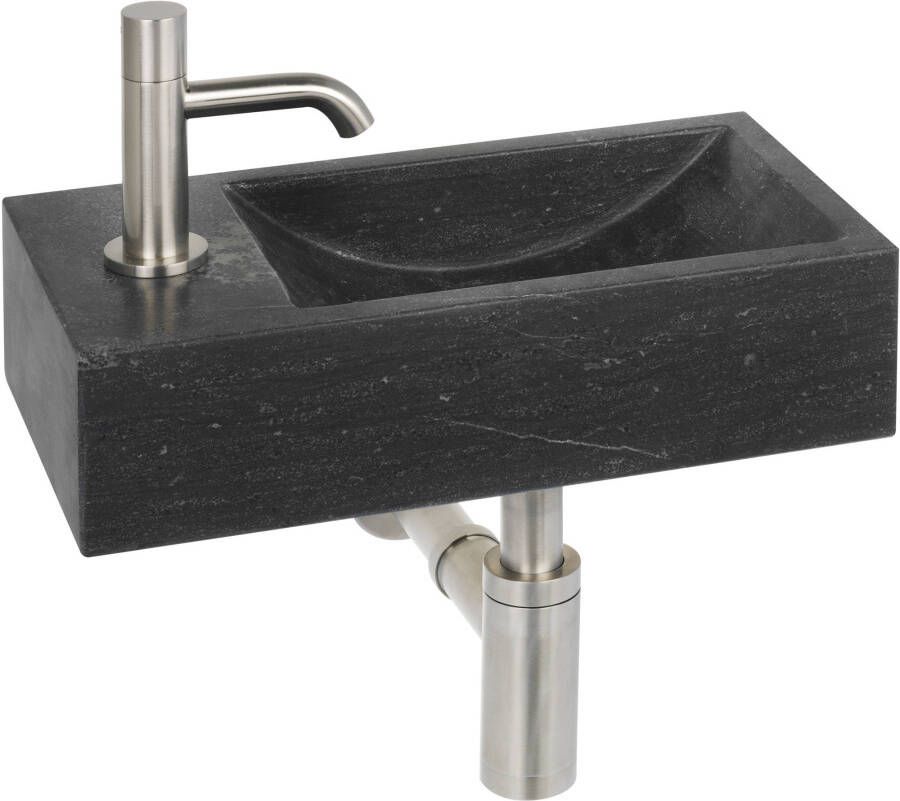 Ben Venetia fonteinset met RVS-look kraan links natuursteen