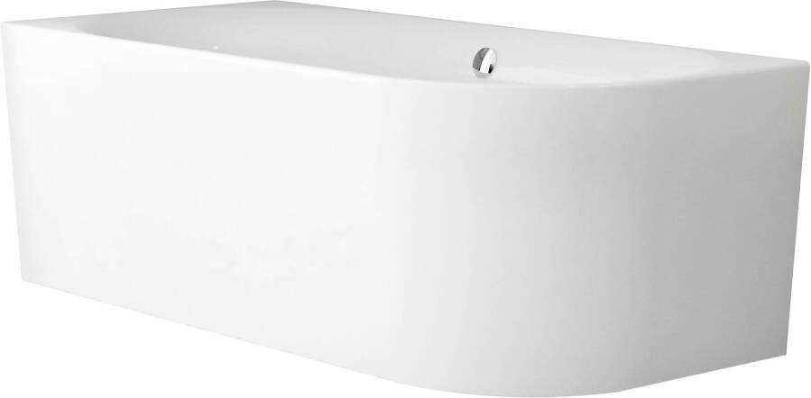 Ben Vico halfvrijstaand bad links Glanzend wit 180x80cm met badvul overloop Chroom