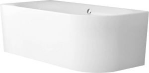 Ben Vico halfvrijstaand bad links Mat wit 155x80cm met badafvoer overloop Mat wit