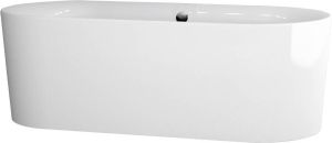 Ben Vico vrijstaand bad Glanzend wit 180x80cm met badvul overloop Chroom