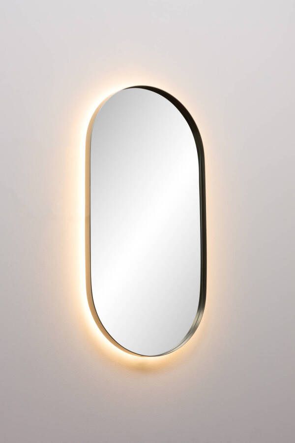 Ben Vita ovale spiegel met LED verlichting en anti-condens 50x100 cm Geborsteld RVS