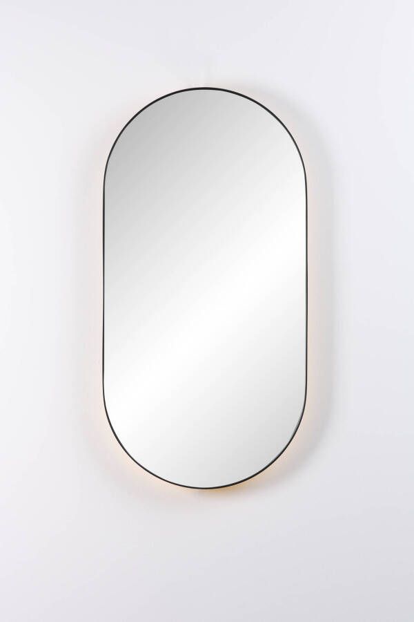 Ben Vita ovale spiegel met LED verlichting en anti-condens 60x120 cm Mat Zwart